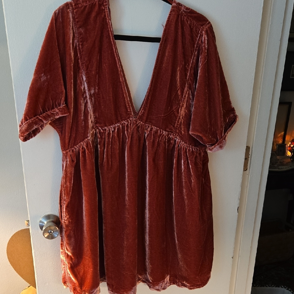 Free People Brown Asymmetrical Tunic 3/4 Sleeve